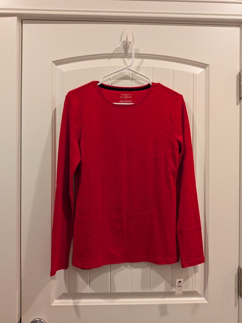 Talbots Red Long Sleeve Crewneck Top